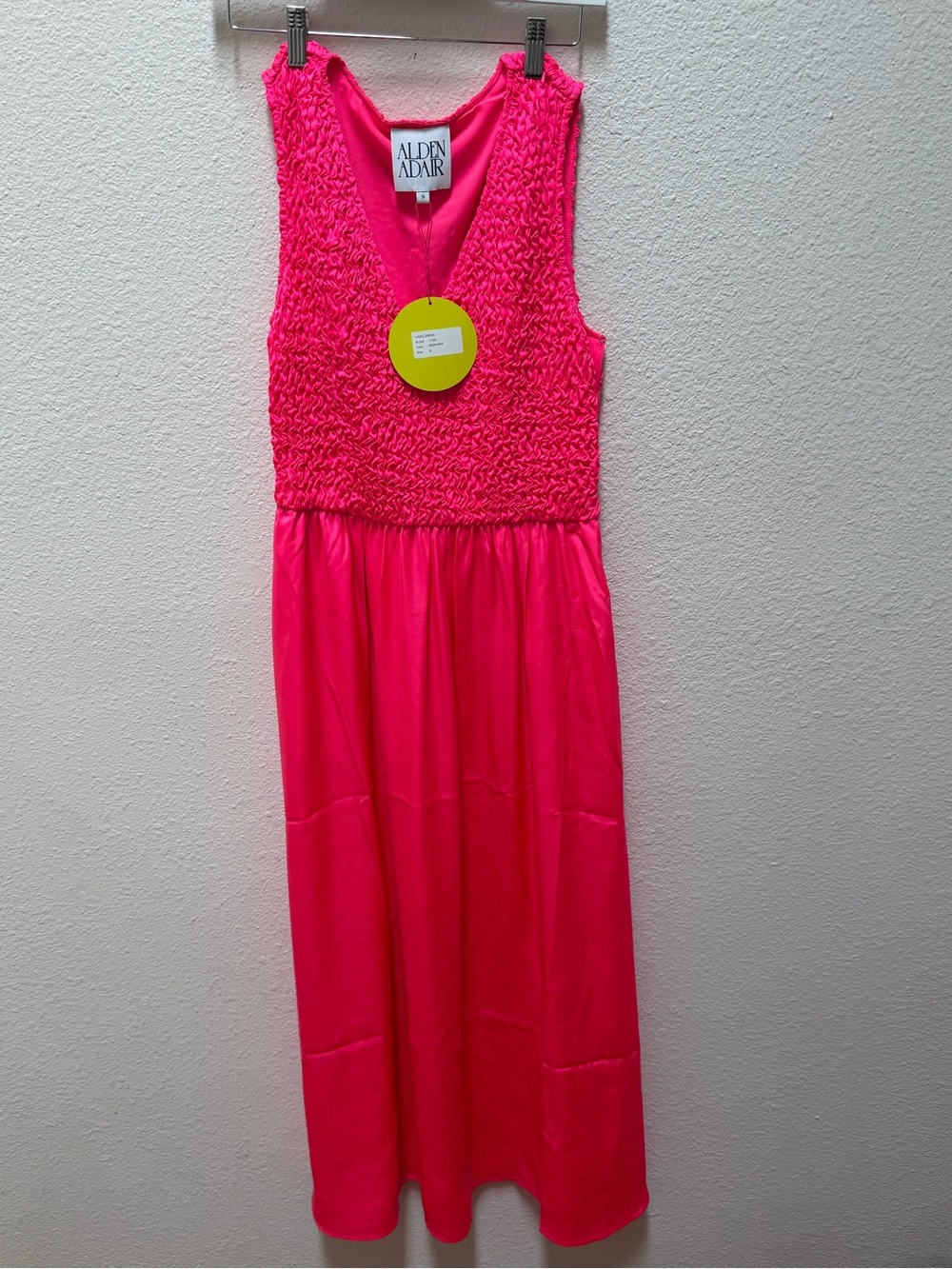 Alden Adair Hot Pink Smocked Maxi Dress